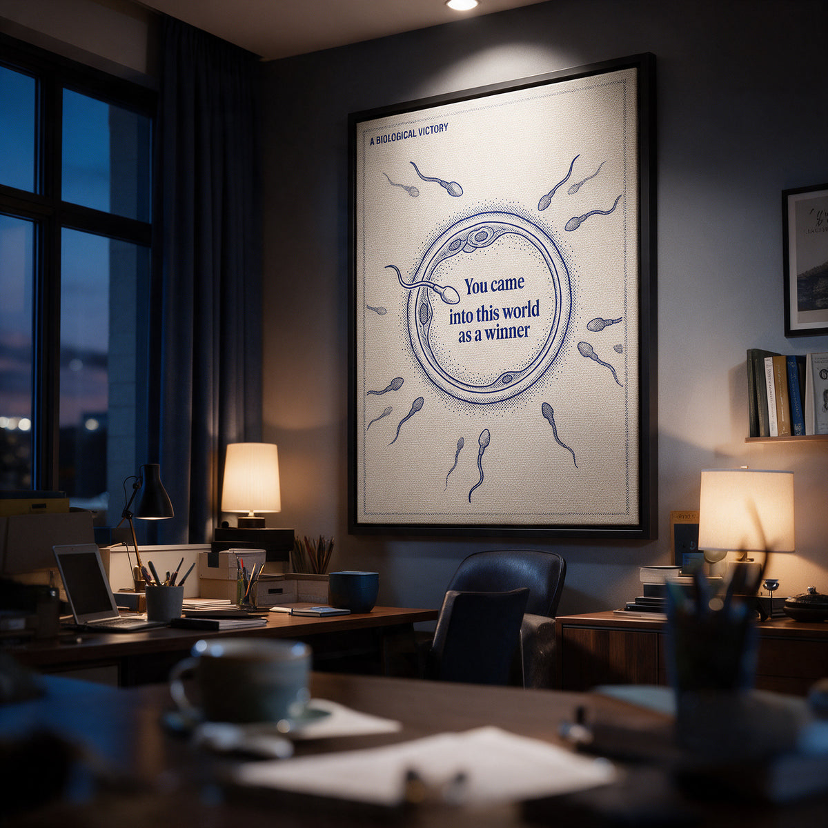 Leinwandbild Came Into The World As A Winner an der Wand eines modernen Wohnraums