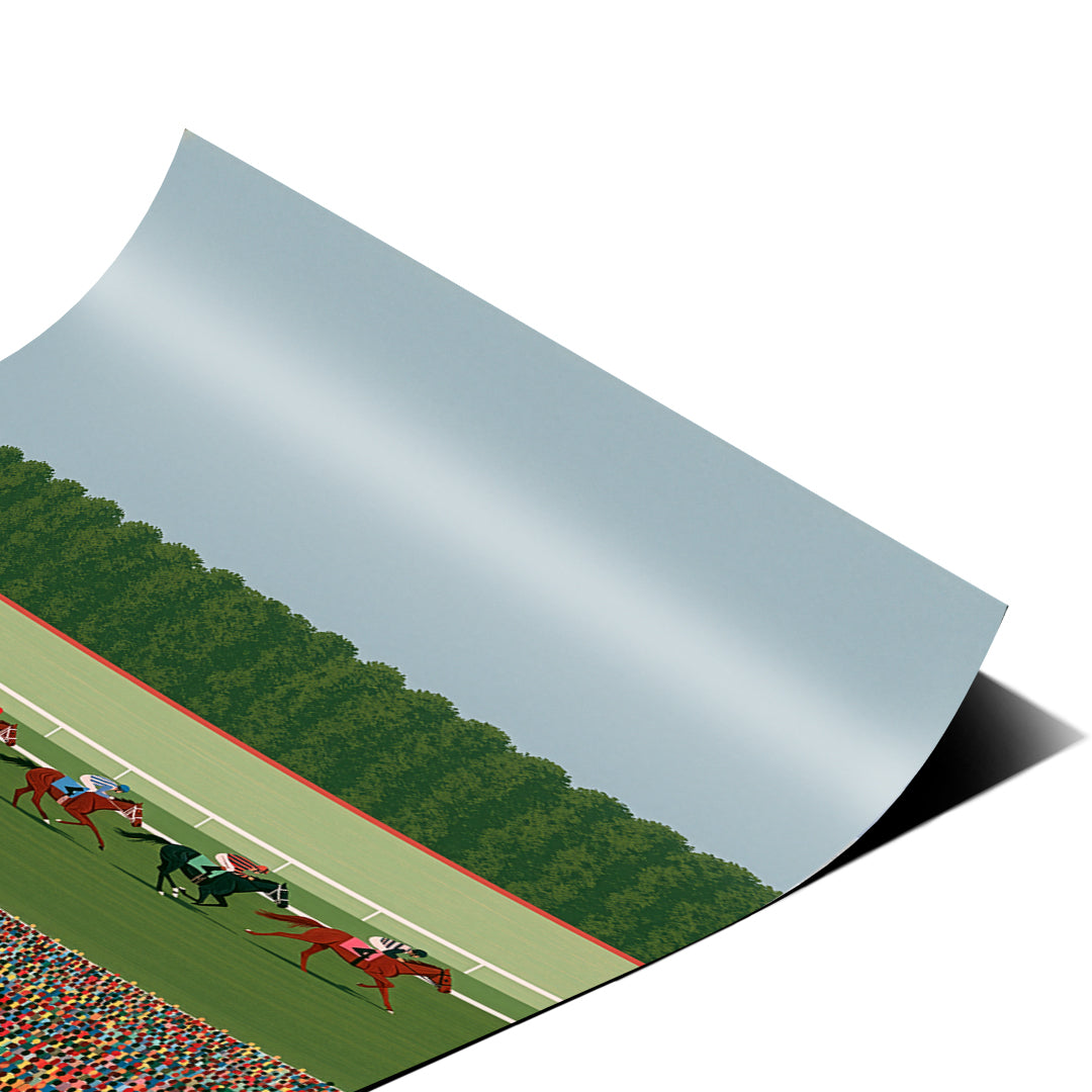 Eckdetail des Posters Race Day, Nahaufnahme