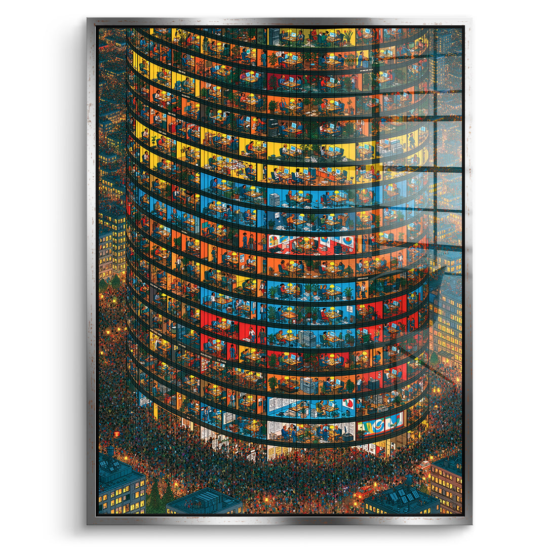DOTCOMCANVAS Acrylglasbild Tower Of Lives im silbernen Premium-Rahmen