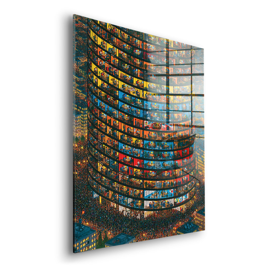 Seitenansicht des Acrylglasbilds Tower Of Lives ohne Rahmen