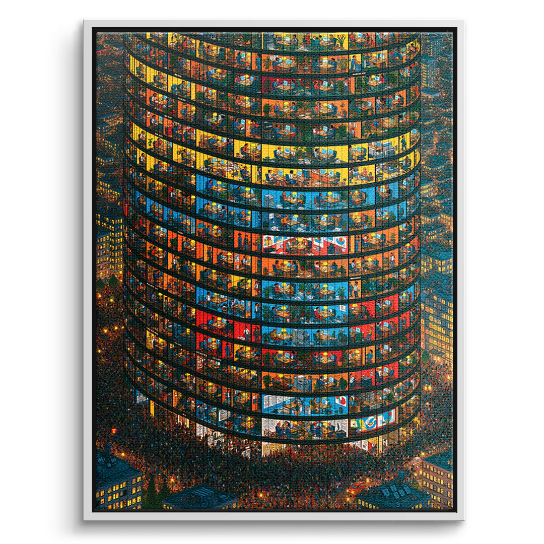 DOTCOMCANVAS Leinwandbild Tower Of Lives im weißen Premium-Rahmen