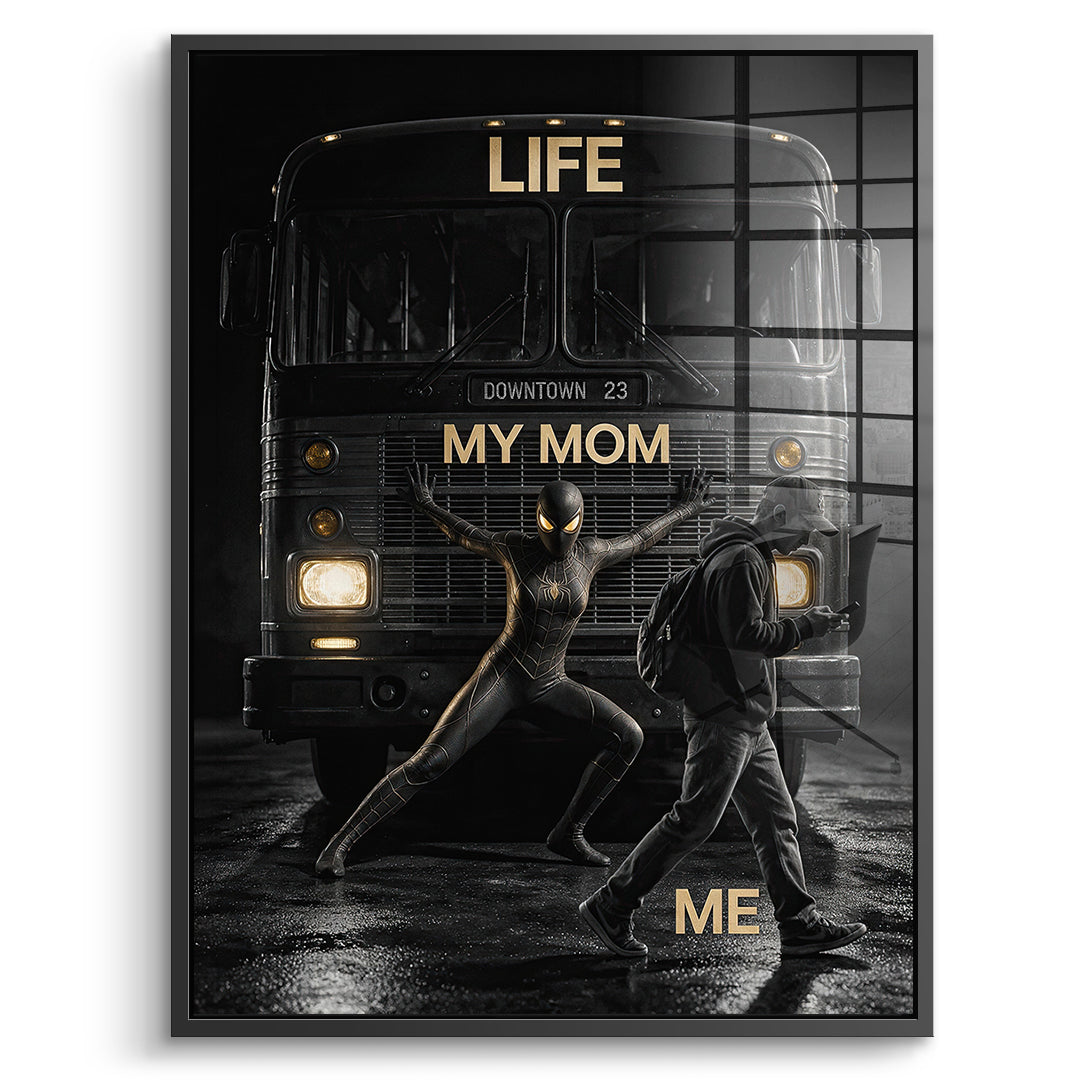DOTCOMCANVAS Acrylglasbild Life My Mom Me im schwarzen Premium-Rahmen