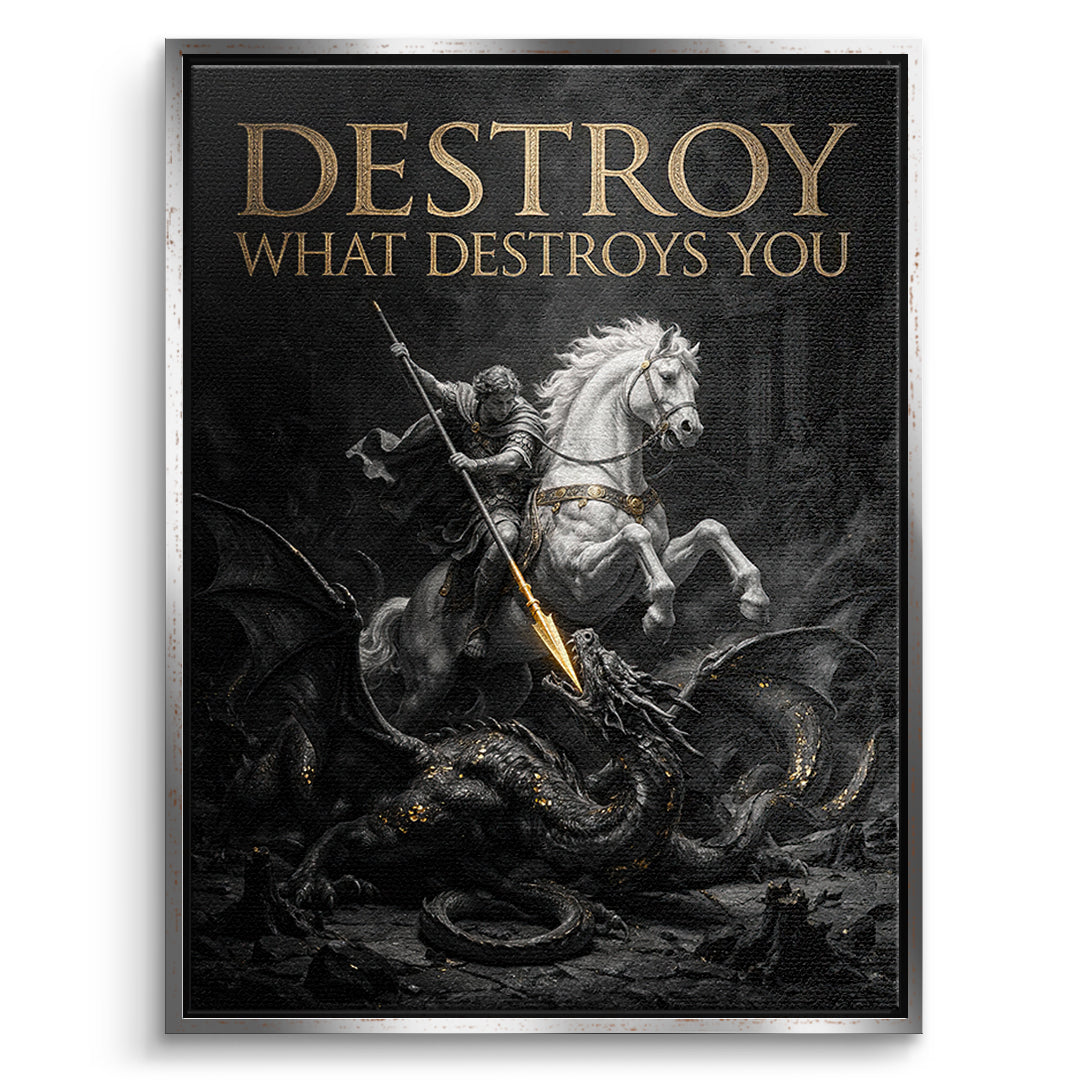 DOTCOMCANVAS Leinwandbild Destroy What Destroys You im silbernen Premium-Rahmen