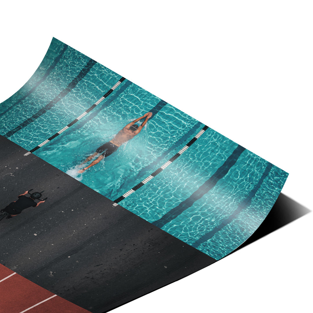 Eckdetail des Posters Triathlon, Nahaufnahme