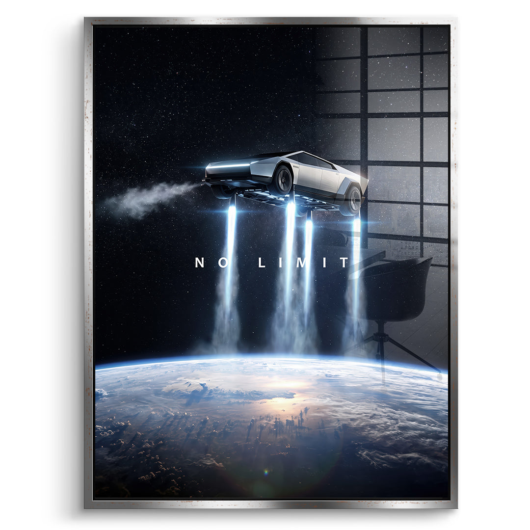 DOTCOMCANVAS Acrylglasbild No Limit Orbit im silbernen Premium-Rahmen
