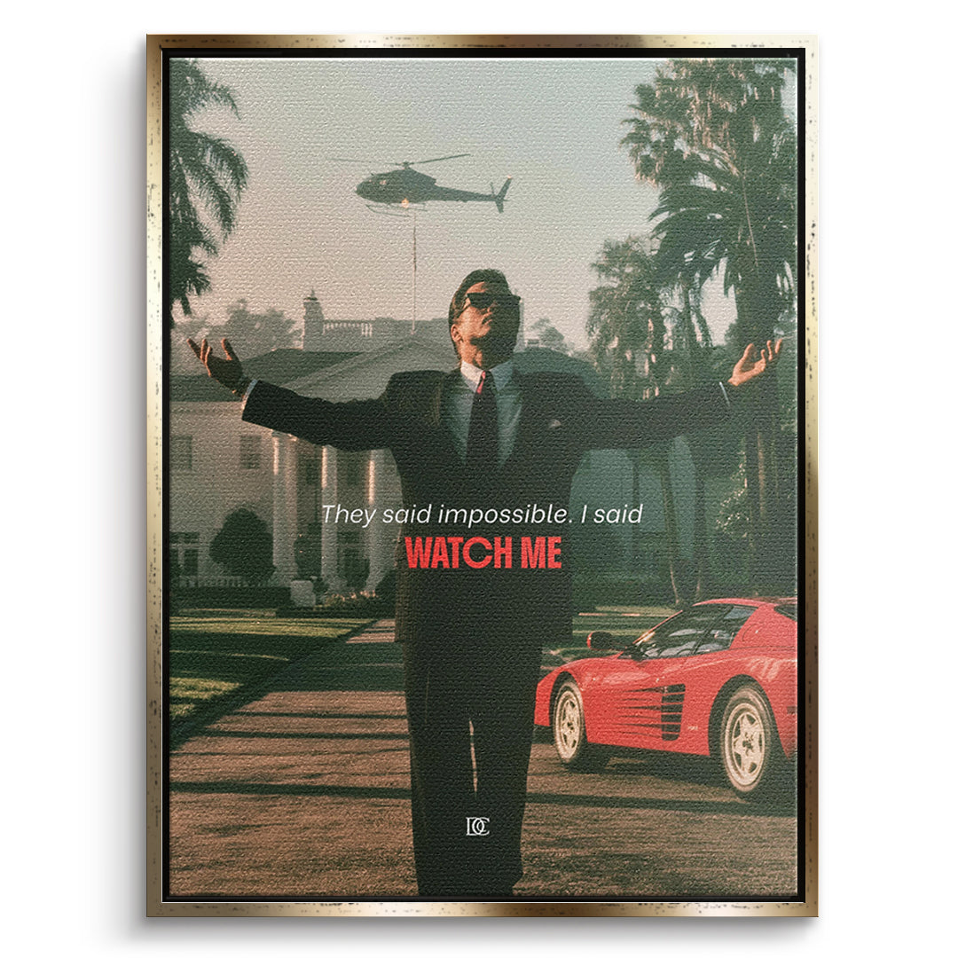 DOTCOMCANVAS Leinwandbild Watch Me im goldenen Premium-Rahmen