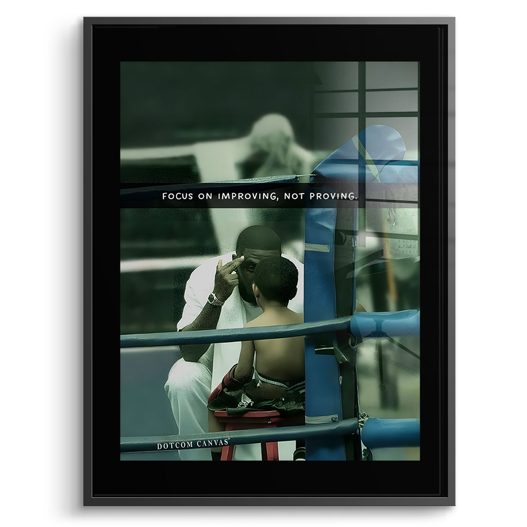 DOTCOMCANVAS Acrylglasbild Focus On Improving im schwarzen Premium-Rahmen