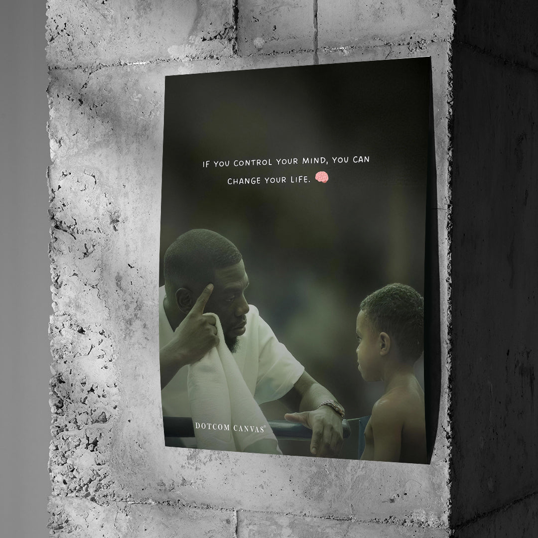 Poster Control Your Mind an einer Betonwand