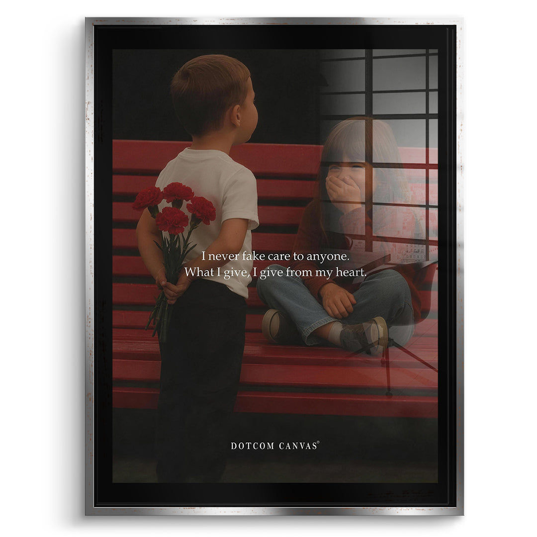 DOTCOMCANVAS Acrylglasbild From My Heart im silbernen Premium-Rahmen