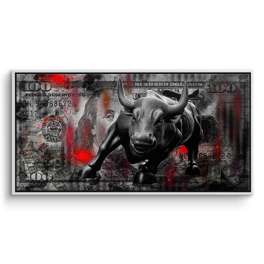 DOTCOMCANVAS Leinwandbild Bill And Bull im weißen Premium-Rahmen