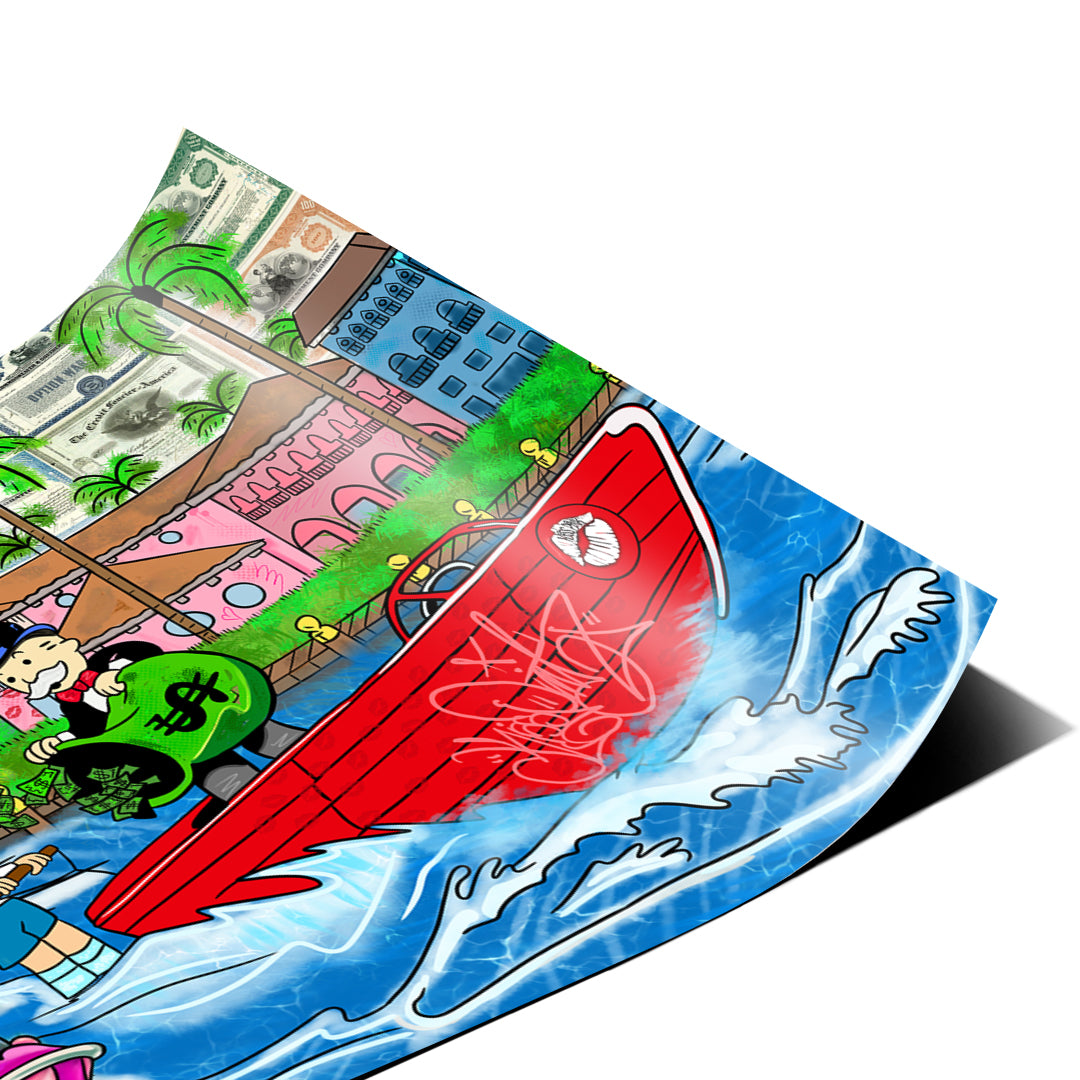 Eckdetail des Posters Miami Water Life