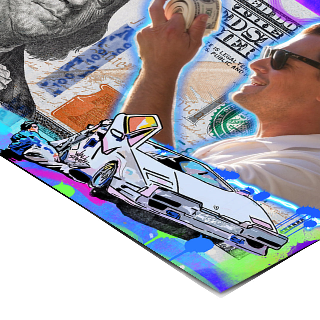 Eckdetail des Posters I Choose Rich Neon