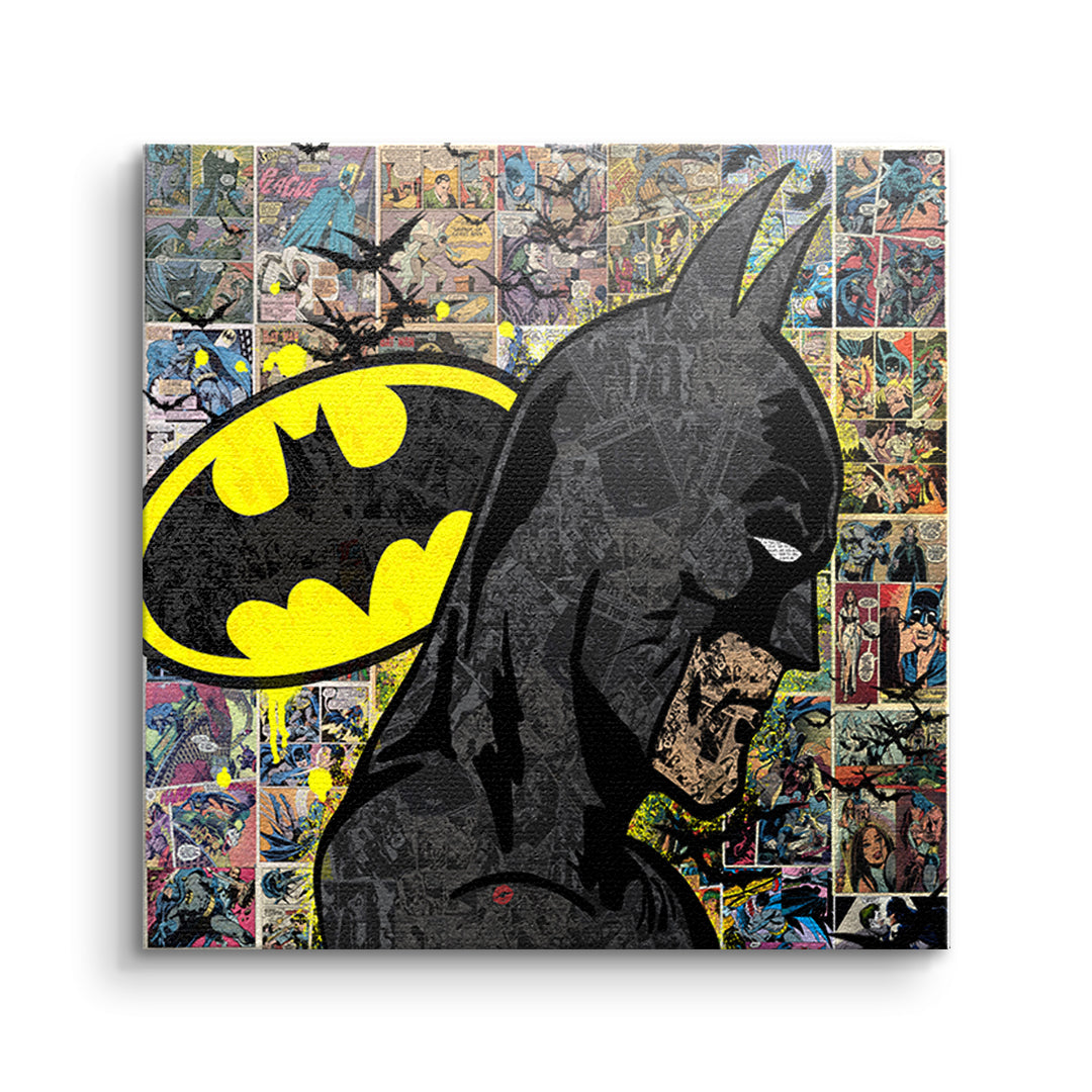 DOTCOMCANVAS Leinwandbild Comic Night Hero ohne Rahmen