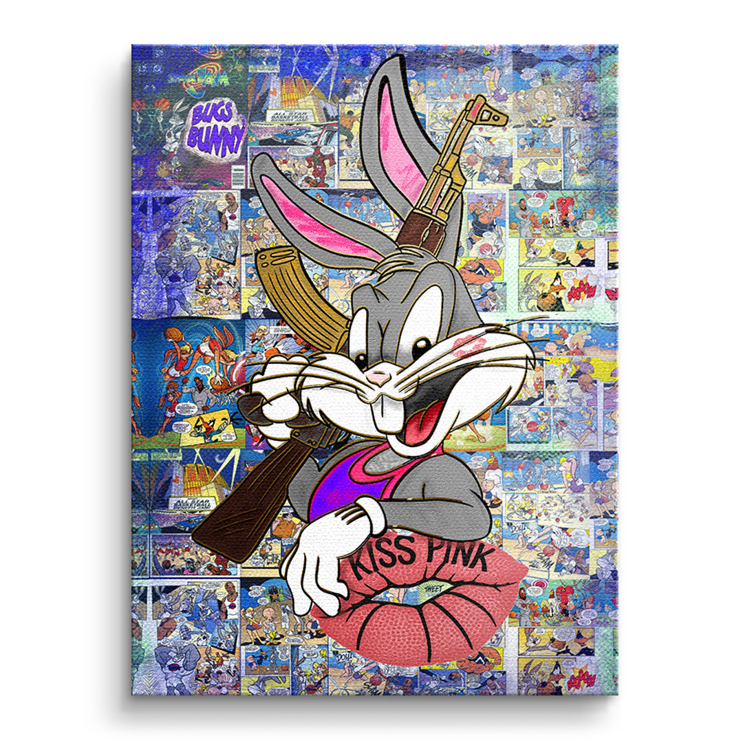 DOTCOMCANVAS Leinwandbild Basketball Bunny ohne Rahmen