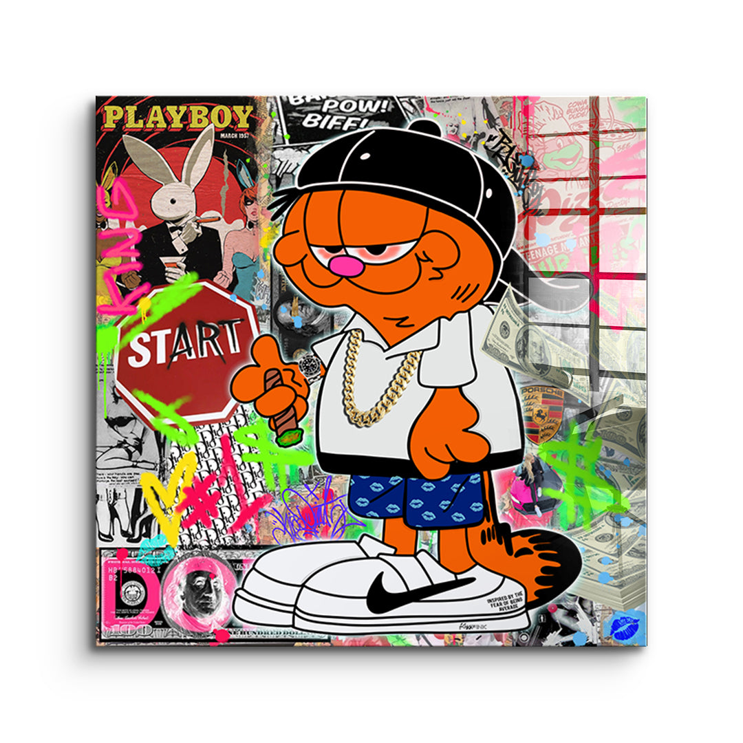 DOTCOMCANVAS Acrylglasbild Street Cat Swag ohne Rahmen