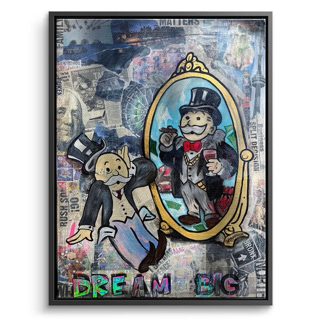 DOTCOMCANVAS Leinwandbild Dream Big Real im schwarzen Premium-Rahmen