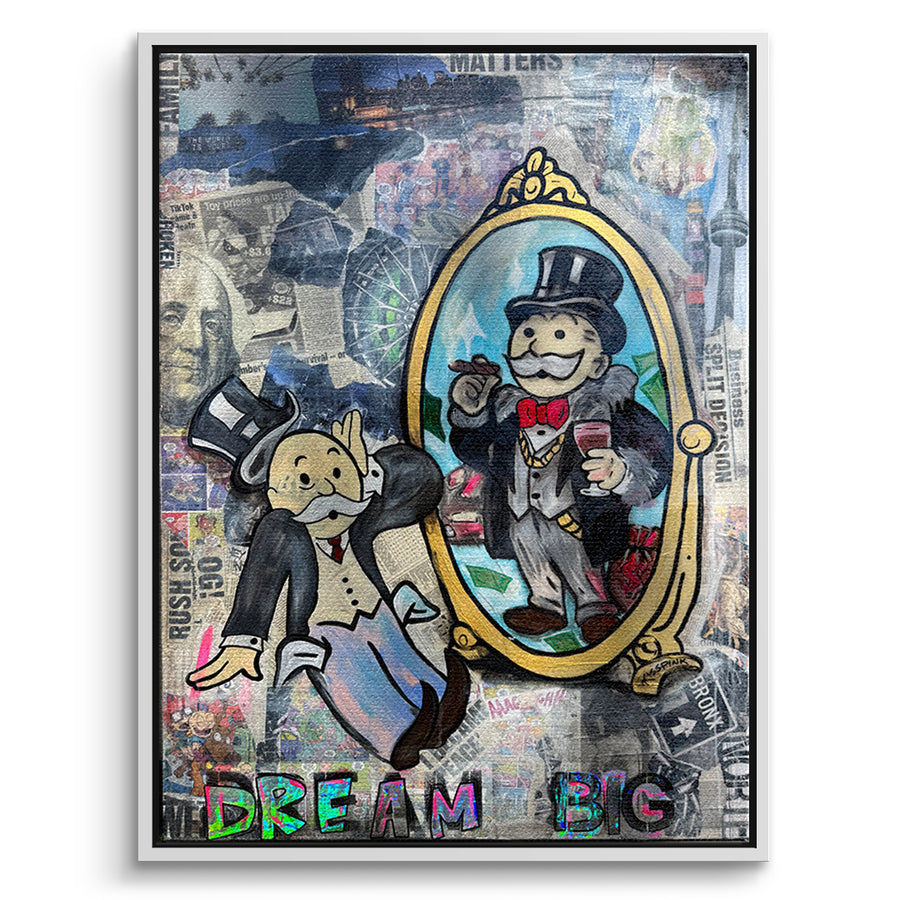 DOTCOMCANVAS Leinwandbild Dream Big Real im weißen Premium-Rahmen