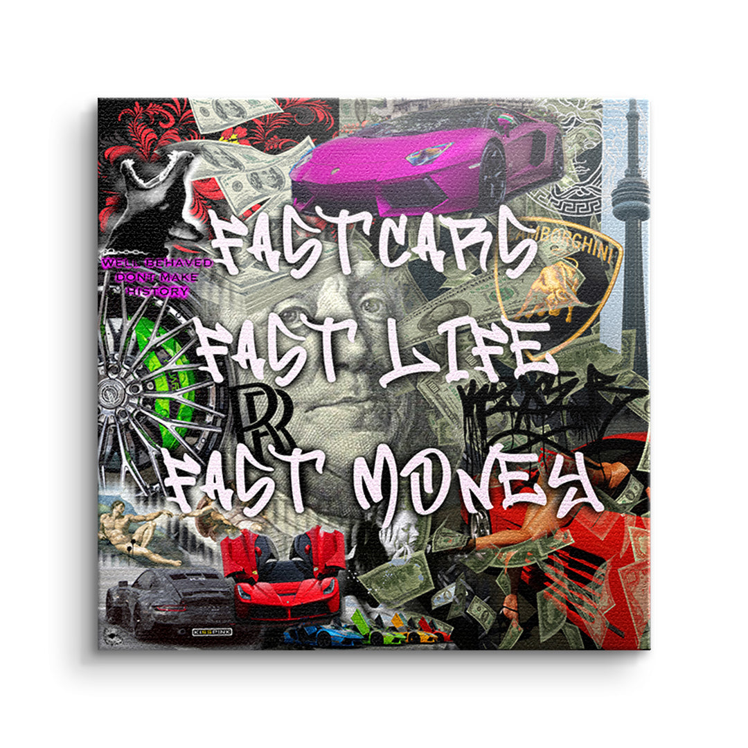 DOTCOMCANVAS Leinwandbild Fast Life ohne Rahmen