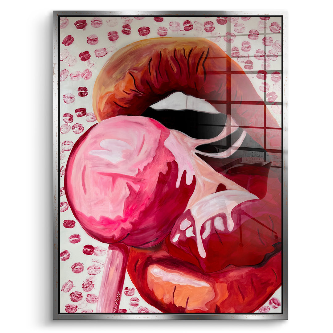 DOTCOMCANVAS Acrylglasbild Lollipop im silbernen Premium-Rahmen