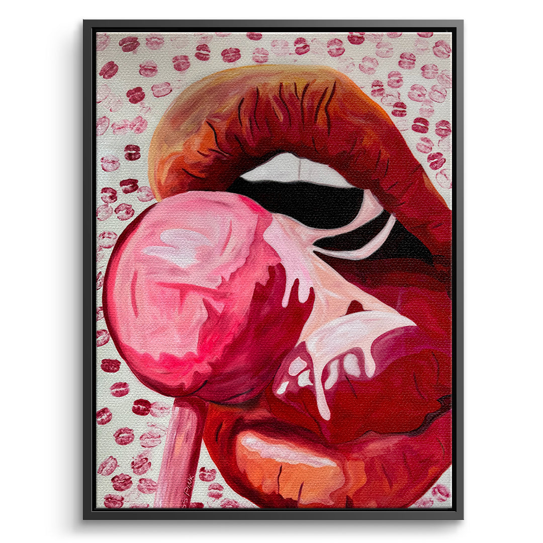 DOTCOMCANVAS Leinwandbild Lollipop im schwarzen Premium-Rahmen