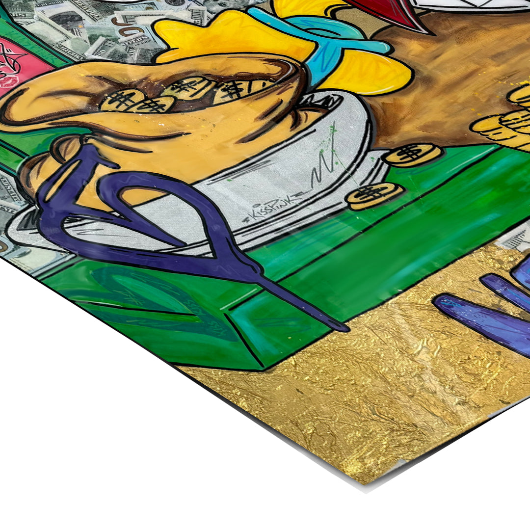 Eckdetail des Posters Never Stop Duck