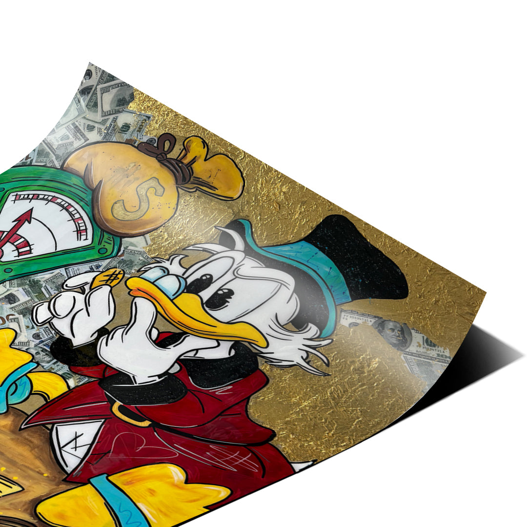 Eckdetail des Posters Never Stop Duck