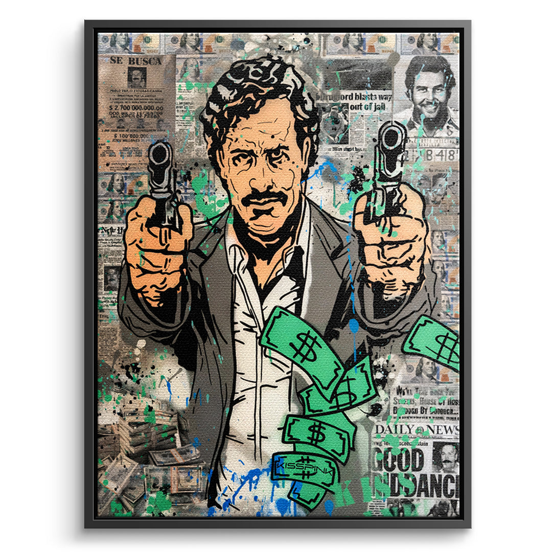 DOTCOMCANVAS Leinwandbild Patron Money im schwarzen Premium-Rahmen