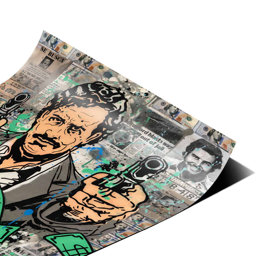 Eckdetail des Posters Patron Money
