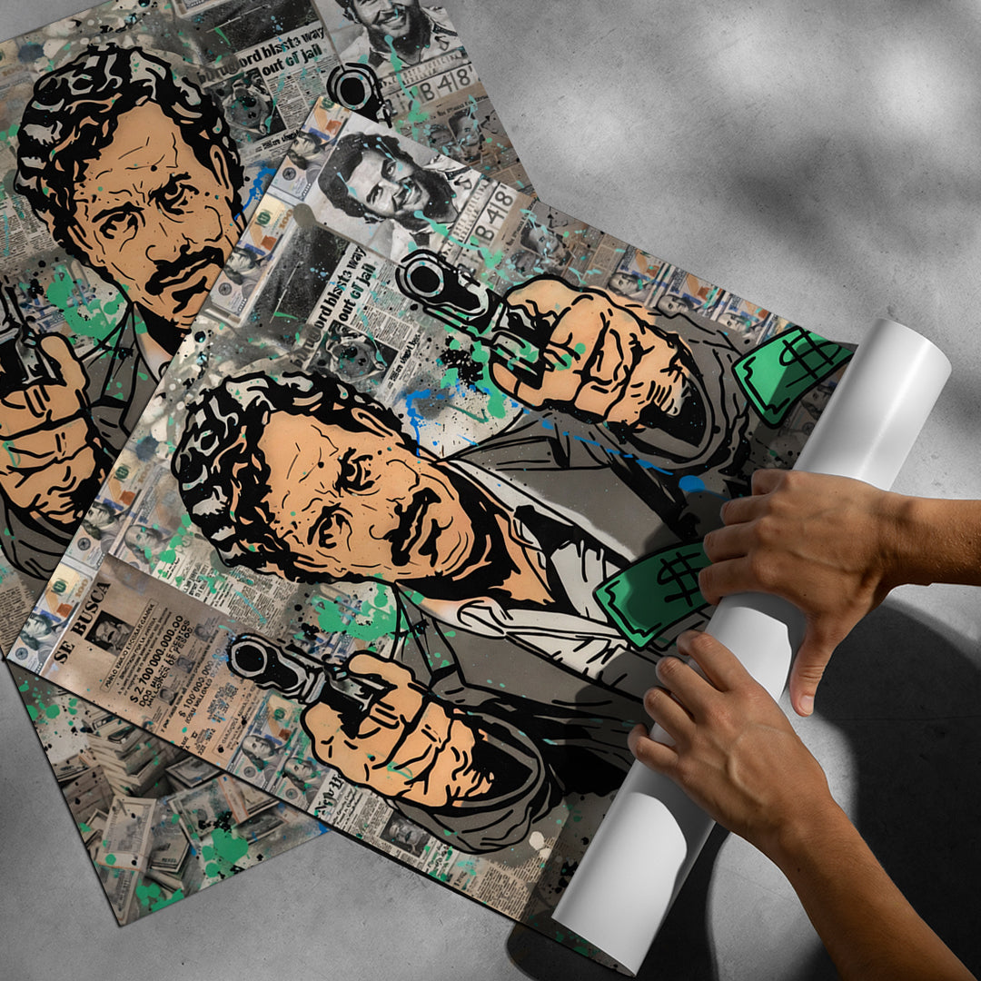 Aufgerolltes Poster Patron Money