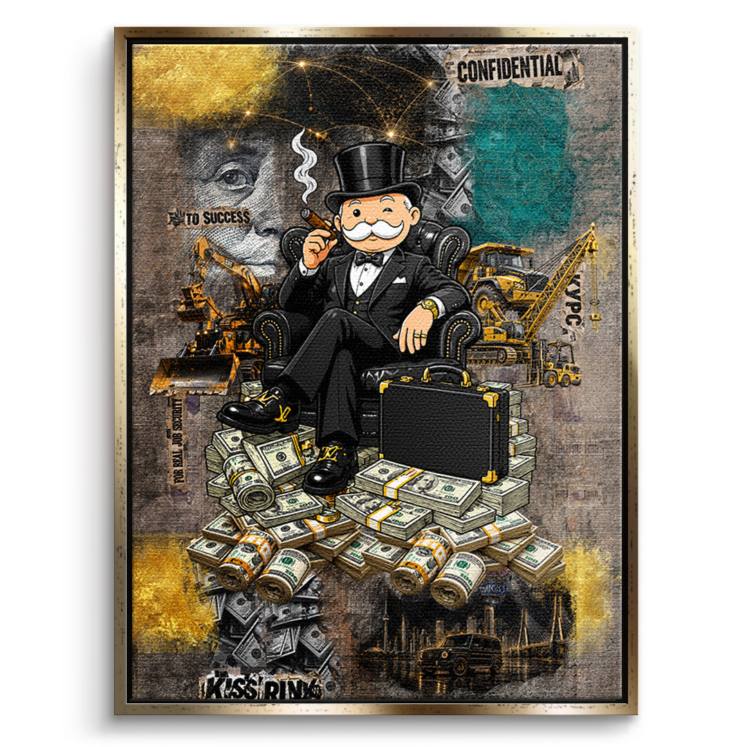DOTCOMCANVAS Leinwandbild Building Empires im goldenen Premium-Rahmen
