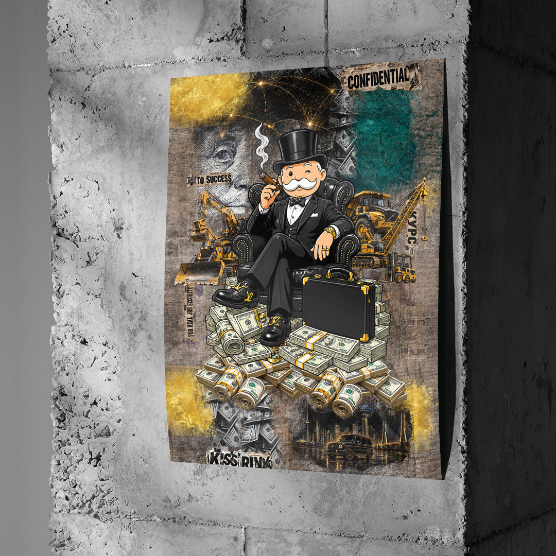 Poster Building Empires an einer Betonwand