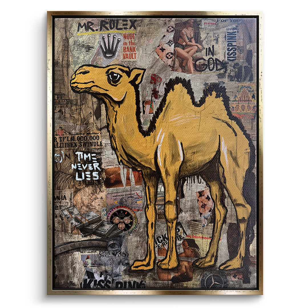 DOTCOMCANVAS Leinwandbild Mr. Luxury Time im goldenen Premium-Rahmen