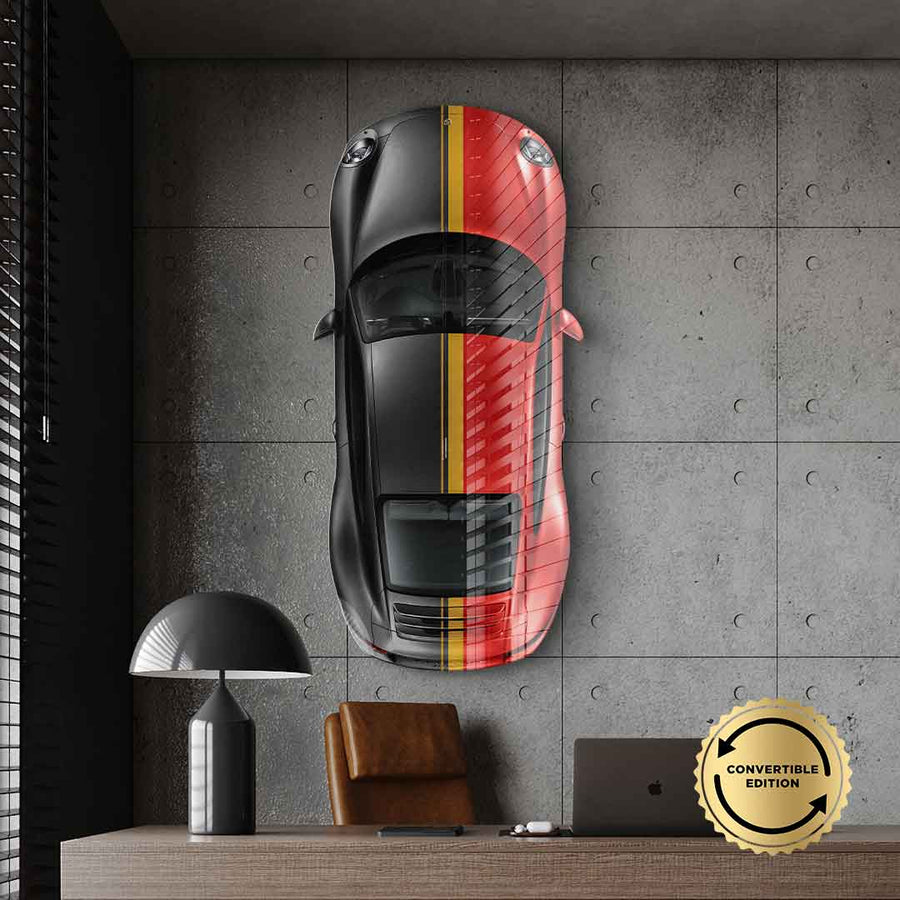 Rzeźba ścienna Porsche 911 Carrera - szkło akrylowe
