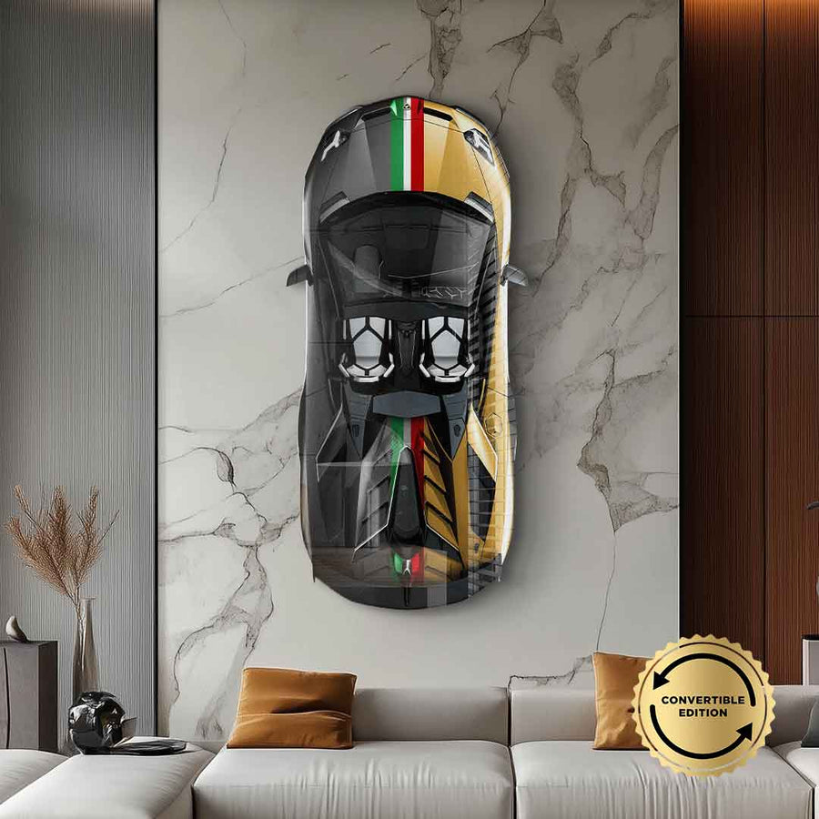Rzeźba ścienna Lamborghini Aventador SVJ - Szkło akrylowe