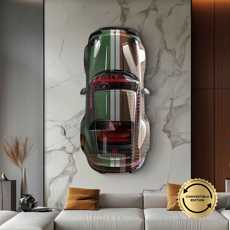 Rzeźba ścienna Porsche 911 Targa – szkło akrylowe