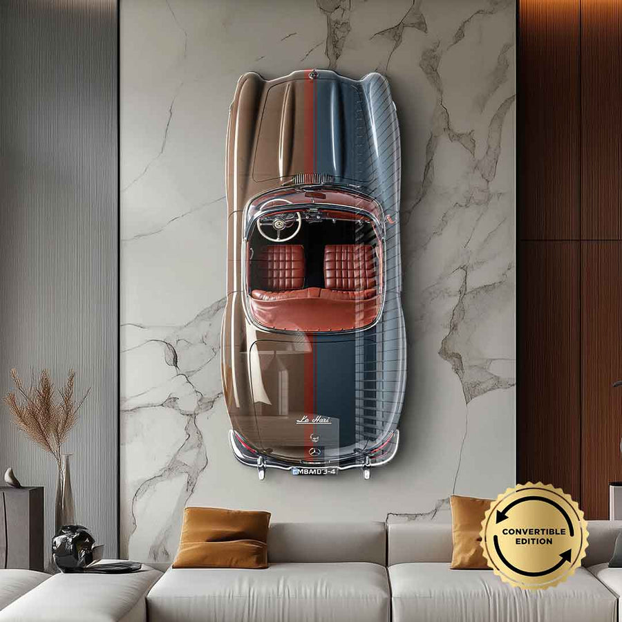 Rzeźba ścienna Mercedes-Benz 300 SL Roadster – szkło akrylowe