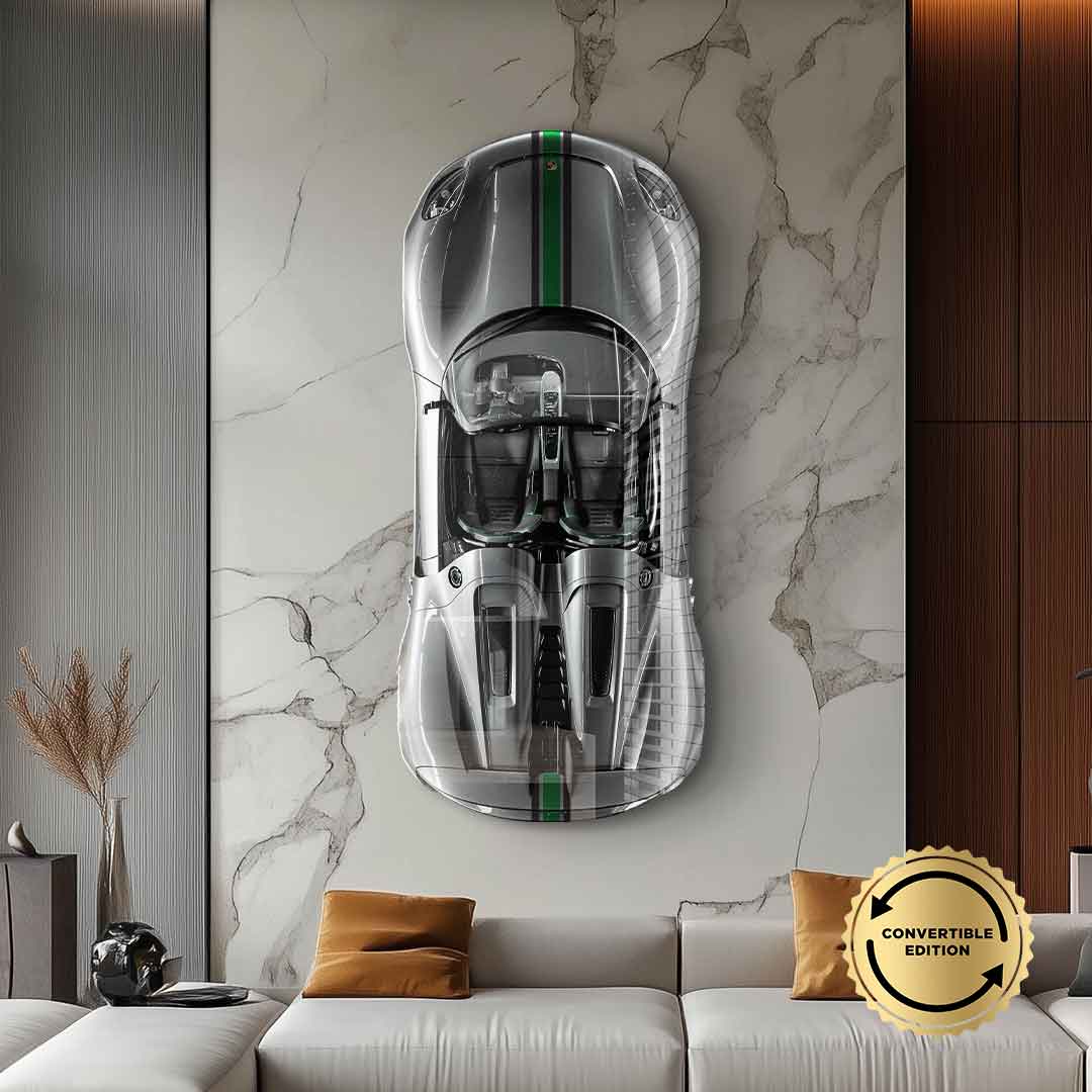 Rzeźba ścienna Porsche 918 Spyder - Szkło akrylowe