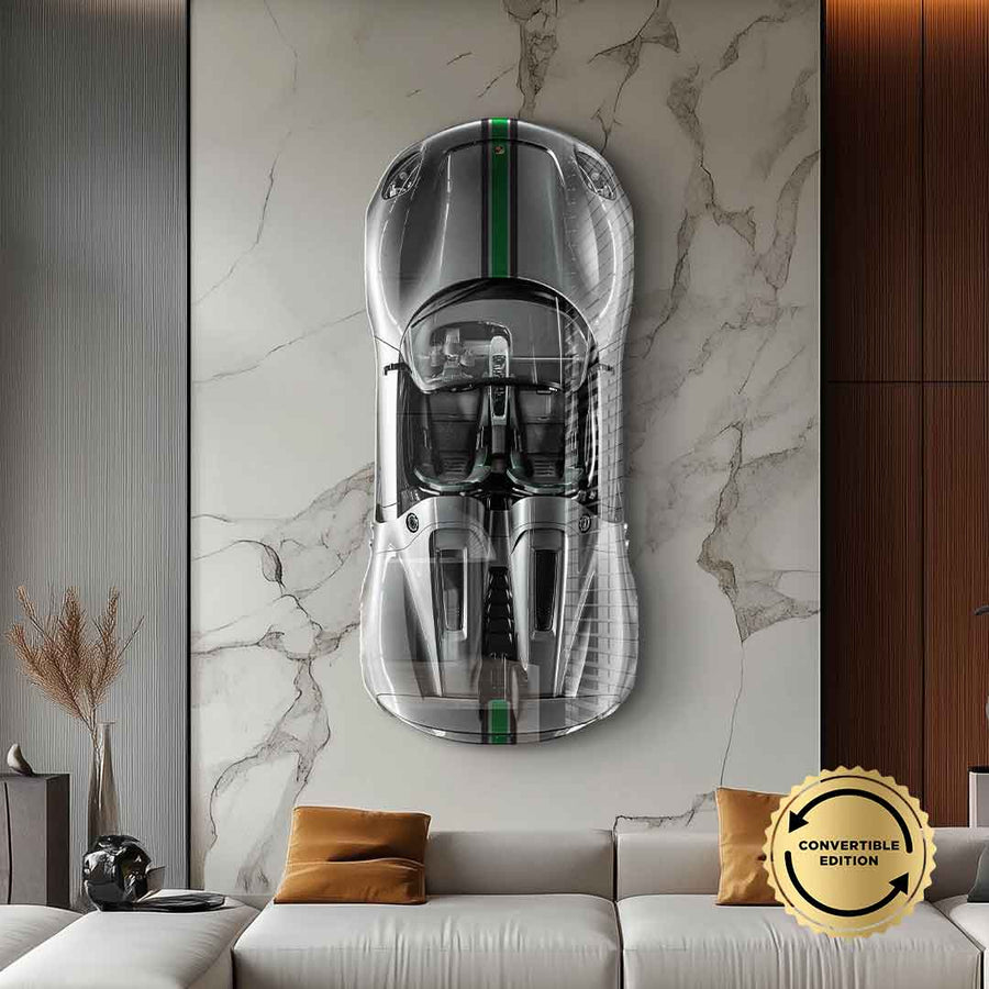 Rzeźba ścienna Porsche 918 Spyder - Szkło akrylowe