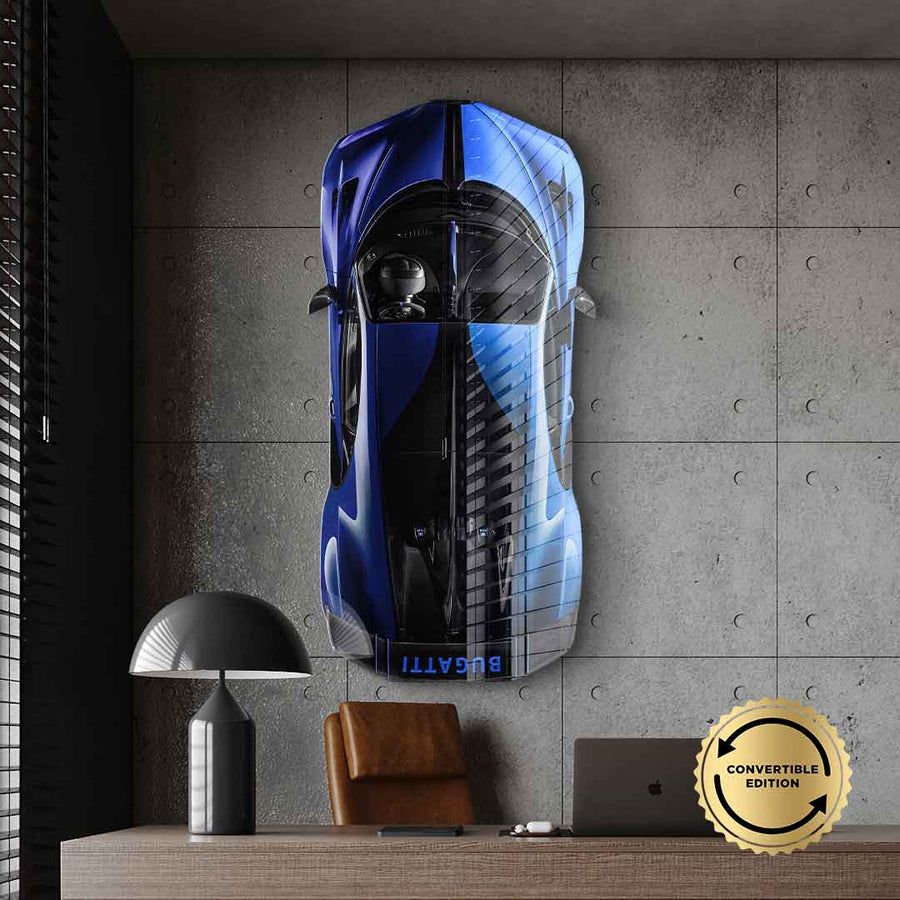 Rzeźba ścienna Bugatti Bolide – szkło akrylowe