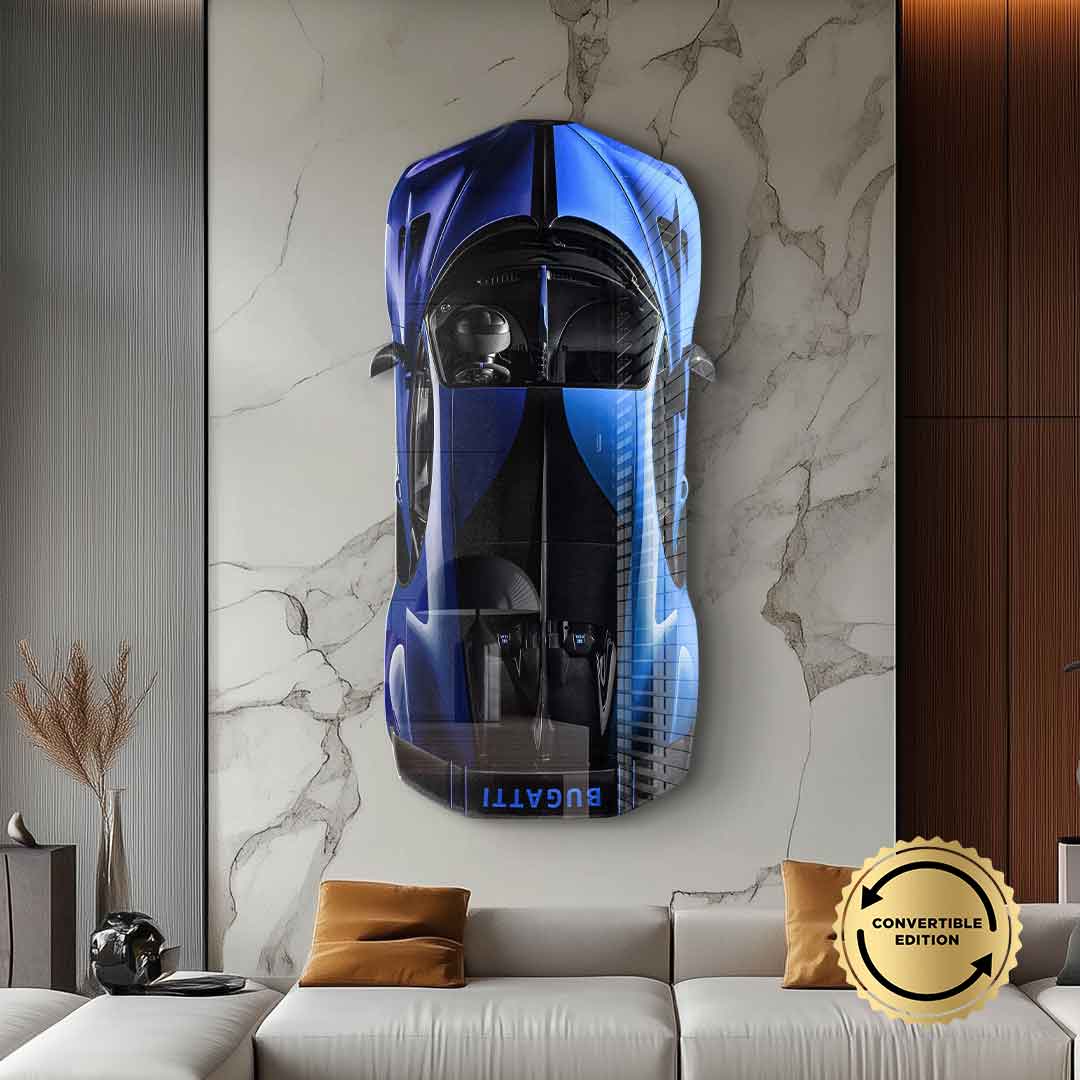 Rzeźba ścienna Bugatti Bolide – szkło akrylowe
