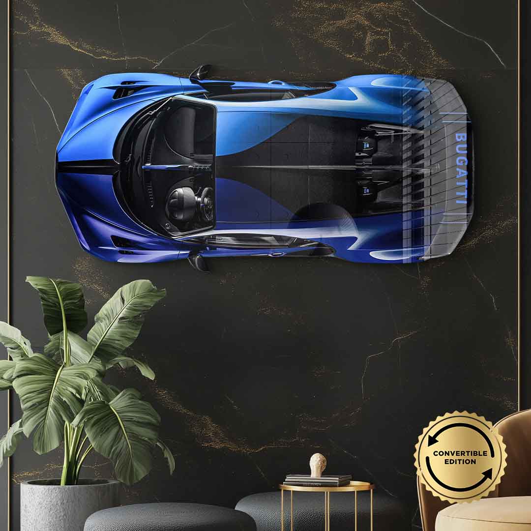 Rzeźba ścienna Bugatti Bolide – szkło akrylowe