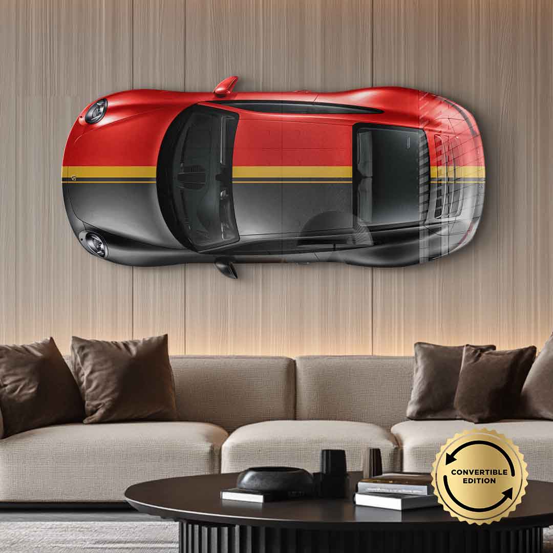 Wall sculpture Porsche 911 Carrera - acrylic glass