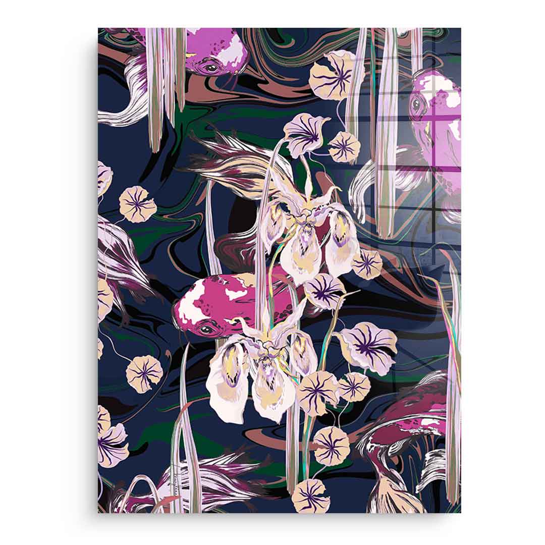 Koi Pond Purple - Acrylic glass