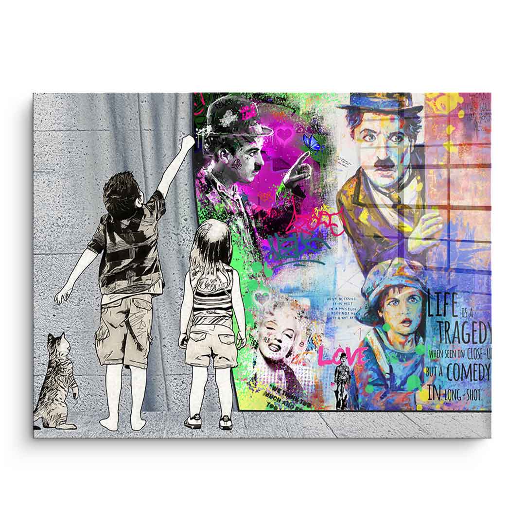 Banksy Curtain - Acrylglas