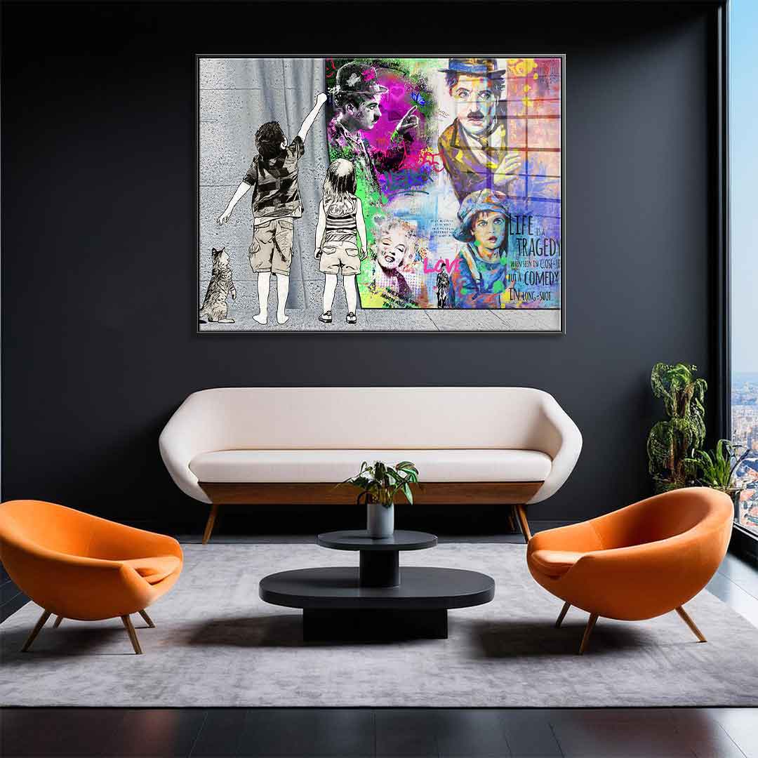 Banksy Curtain - Acrylglas