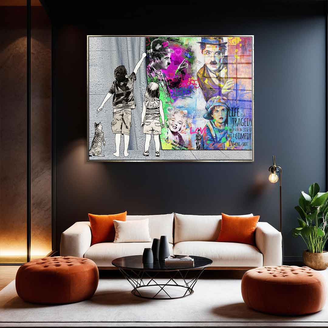 Banksy Curtain - Acrylglas