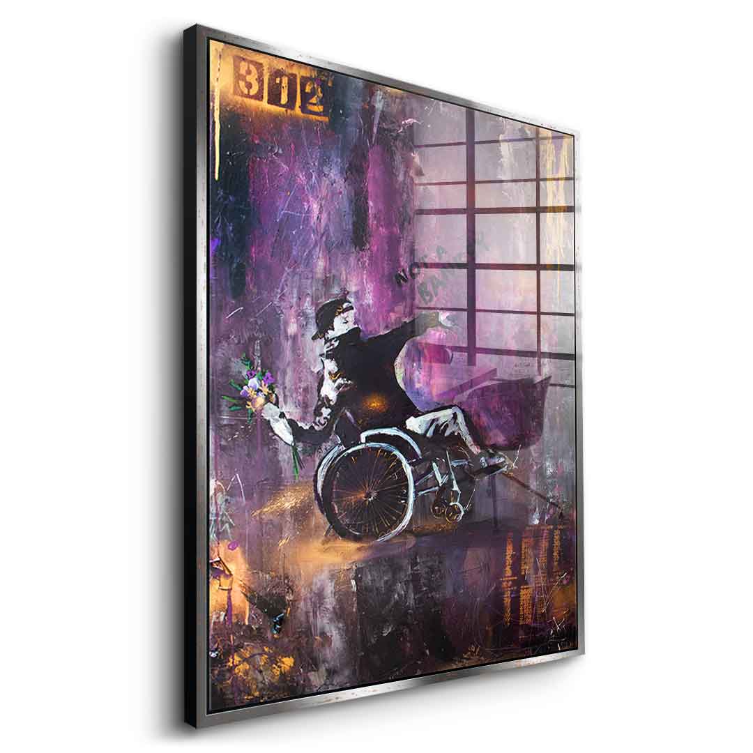 Banksy Wózek inwalidzki - Szkło akrylowe