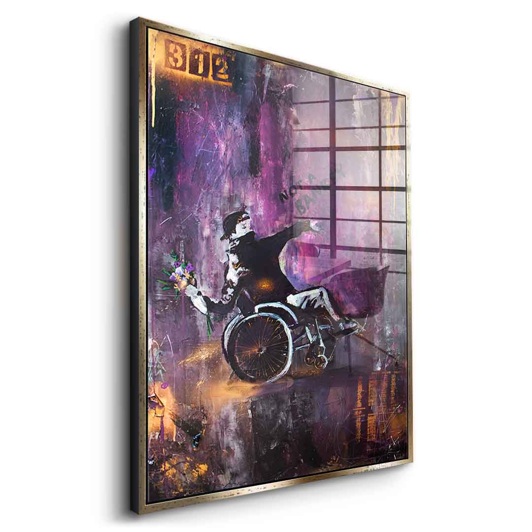 Banksy Wózek inwalidzki - Szkło akrylowe