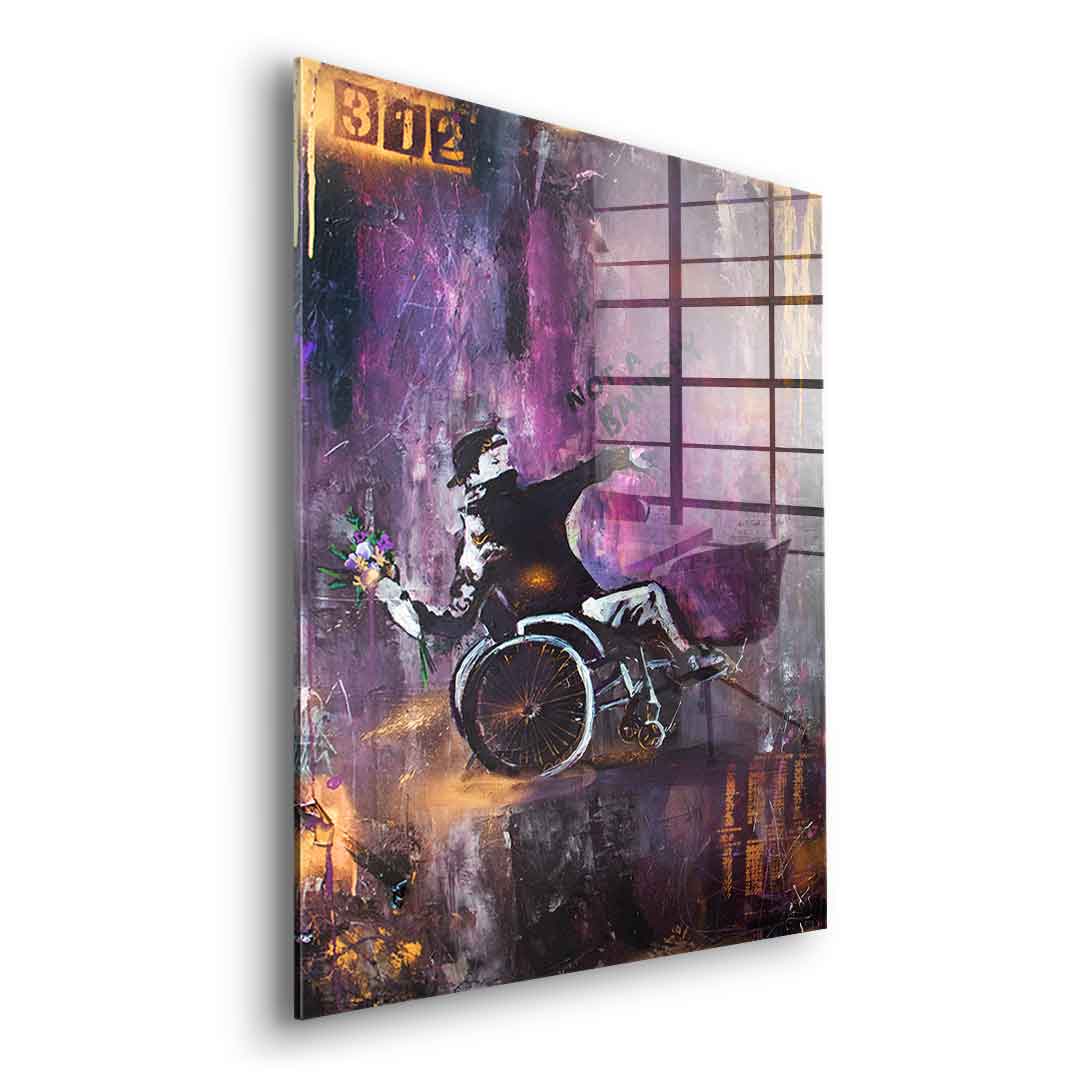 Banksy Wózek inwalidzki - Szkło akrylowe