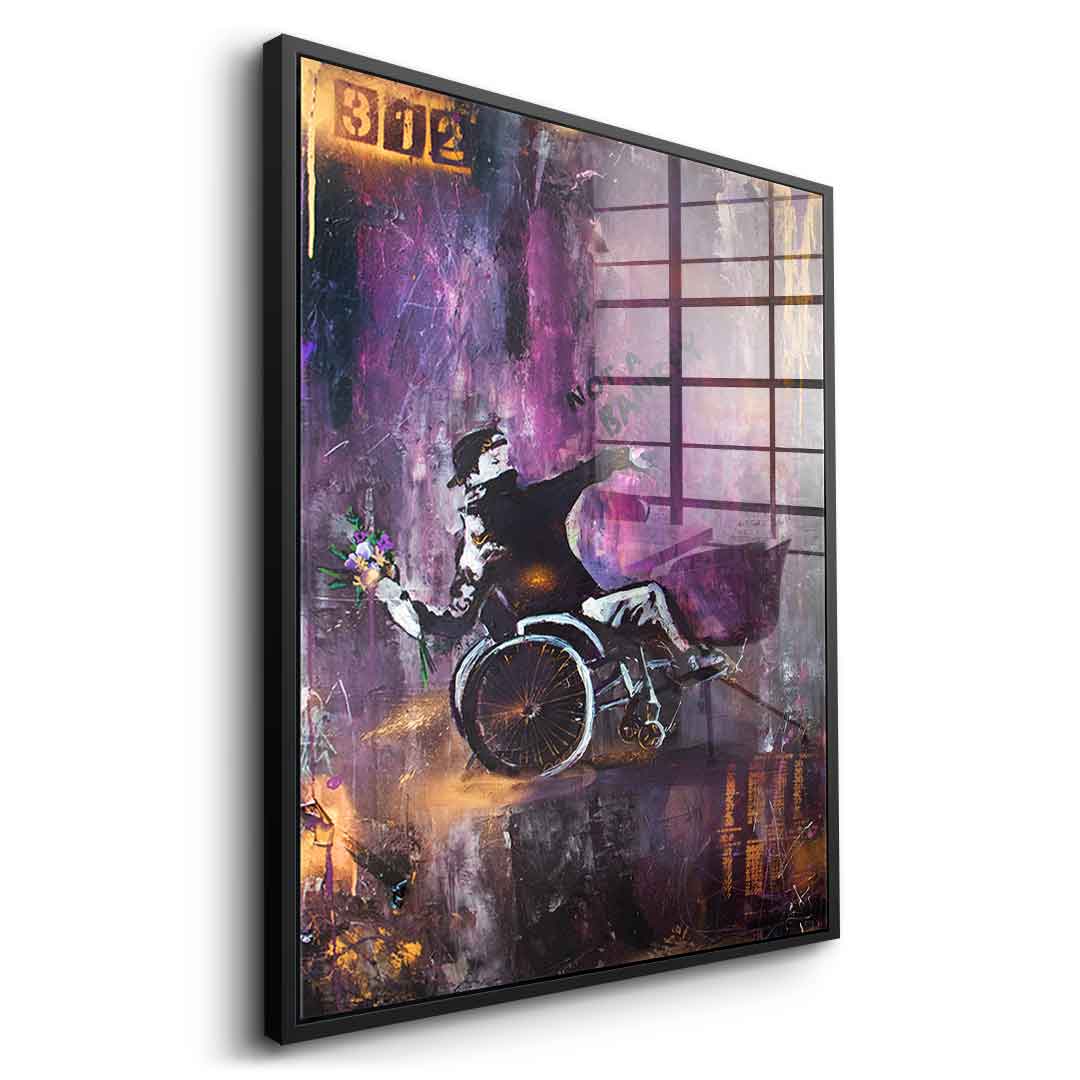 Banksy Wózek inwalidzki - Szkło akrylowe